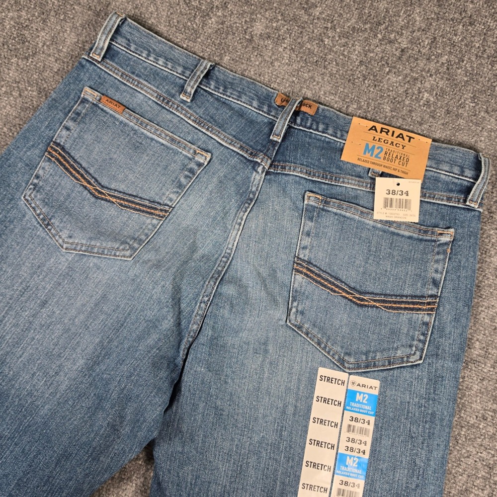 Ariat M2 Legacy Jeans Mens 38x34 Brandon Relaxed Stretch Boot Cut 10022783 NWT